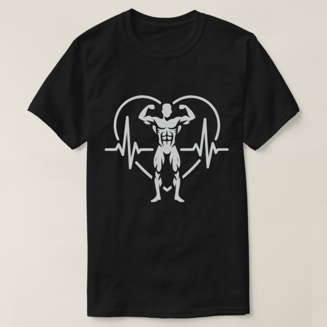 Camiseta Strength Heartbeat Gym Motivation (Diseño del anverso)