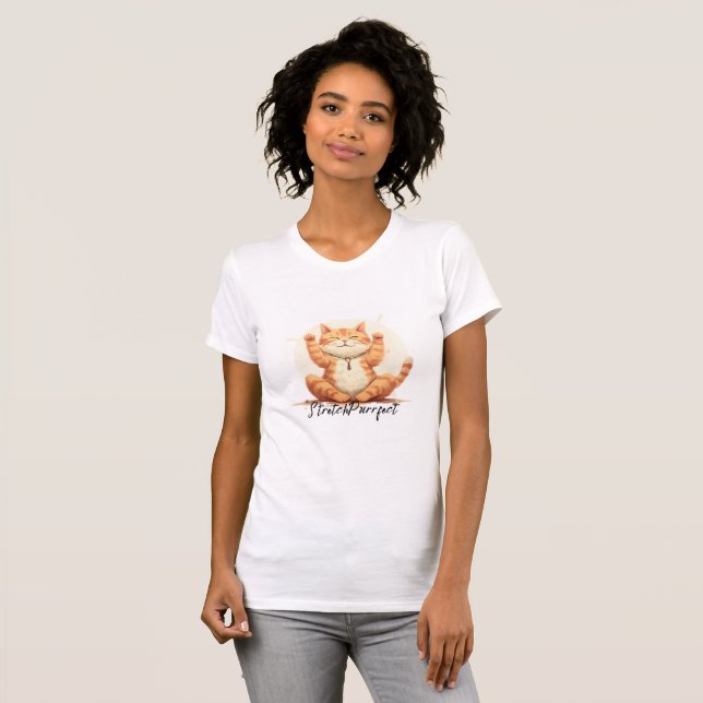 Camiseta Stretch Purrfect Yoga Cat (Anverso completo)