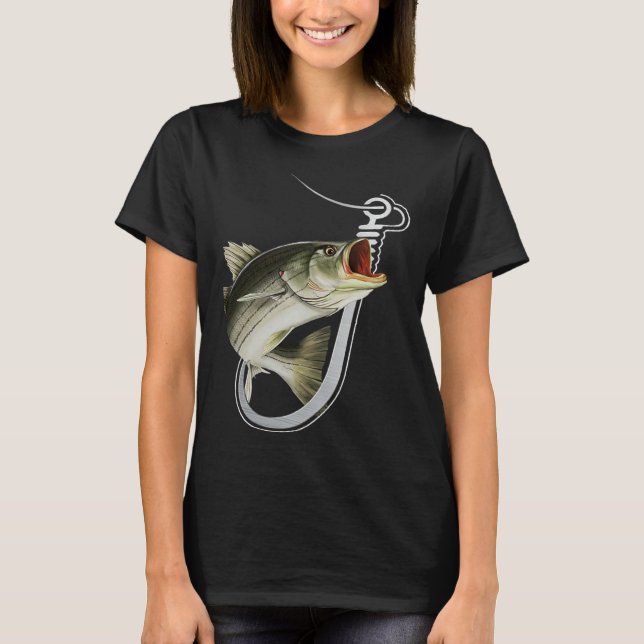 Camiseta Striiped Bass Fishing Fish Hook (Anverso)