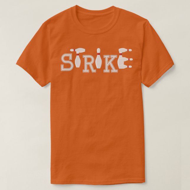 Camiseta Strike Bowling Pins Sport lettering T (Diseño del anverso)