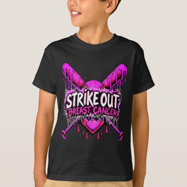 Camiseta Strike Out Breast Cancer Baseball Softball Drip Ho (Anverso)
