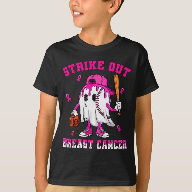 Camiseta Strike Out Breast Cancer Shirt Boy Baseball Drip N (Anverso)