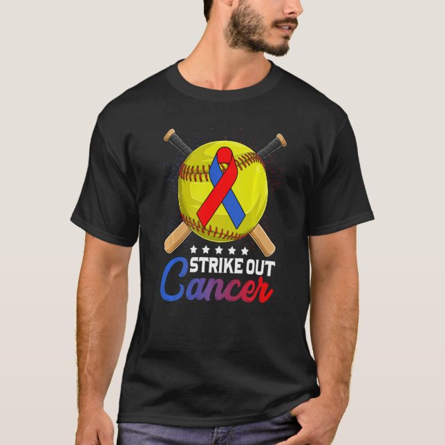 Camiseta Strike Out Pulmonary Fibrosis Awareness Red Blue R (Anverso)