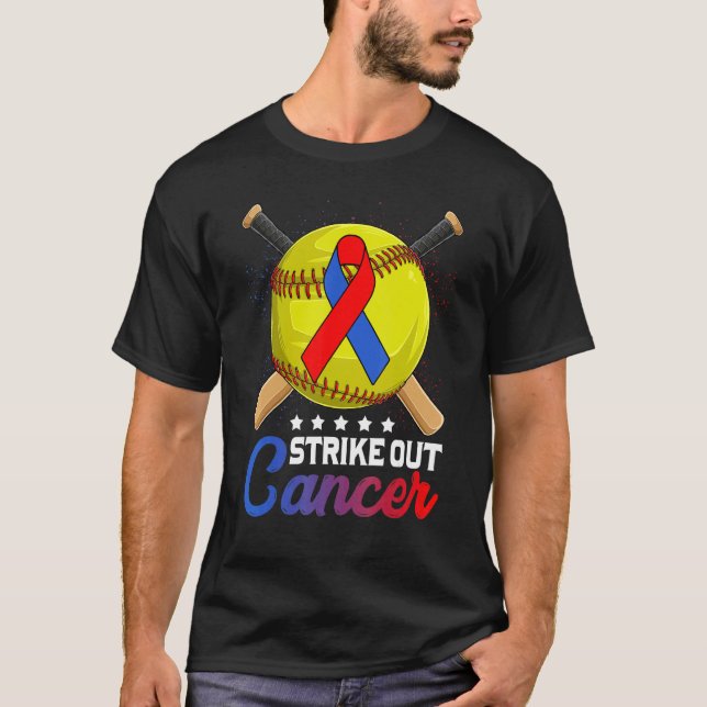 Camiseta Strike Out Pulmonary Fibrosis Awareness Red Blue R (Anverso)