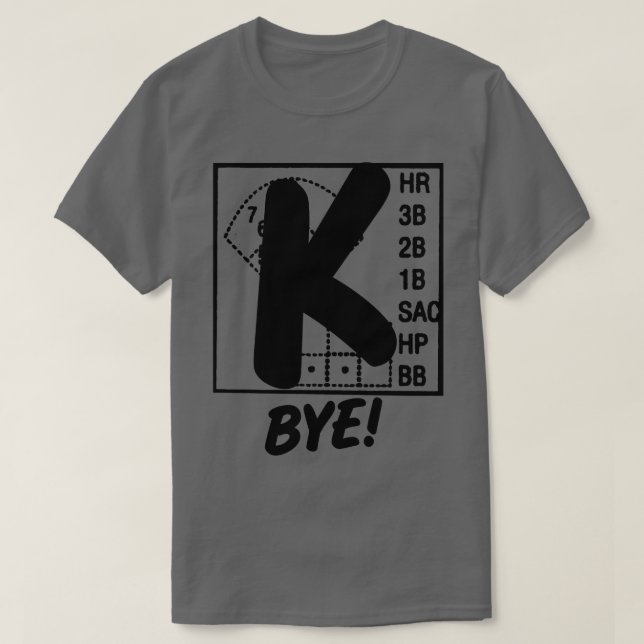 Camiseta Strikeout Baseball K Bye Strike 3 Pitcher Funny Ba (Diseño del anverso)