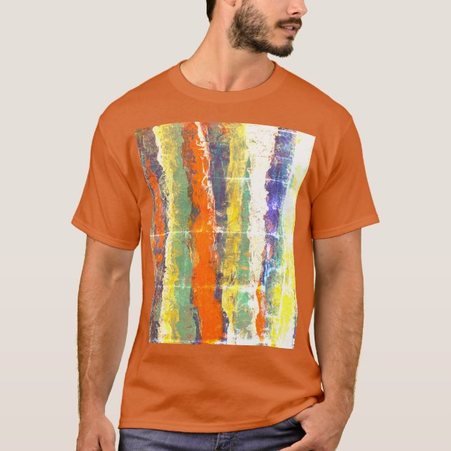 Camiseta Stripe vertical angustiado de los hombres (Anverso)