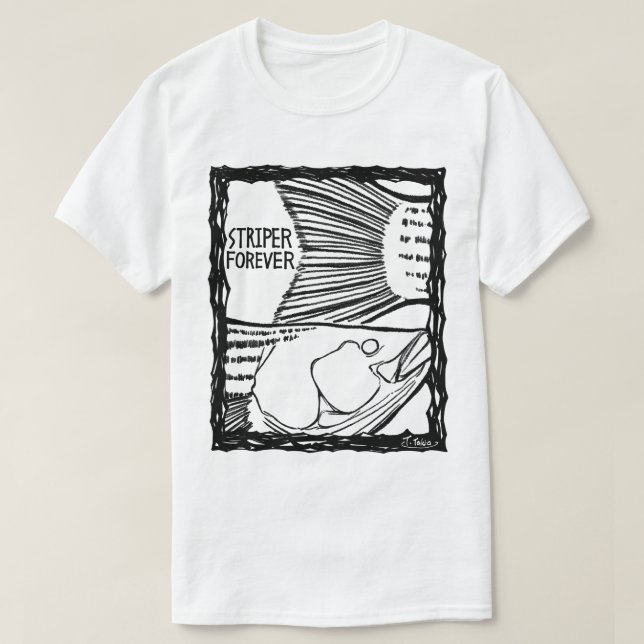 Camiseta STRIPER FOREVER! mono(Fish Forever series 011) (Diseño del anverso)
