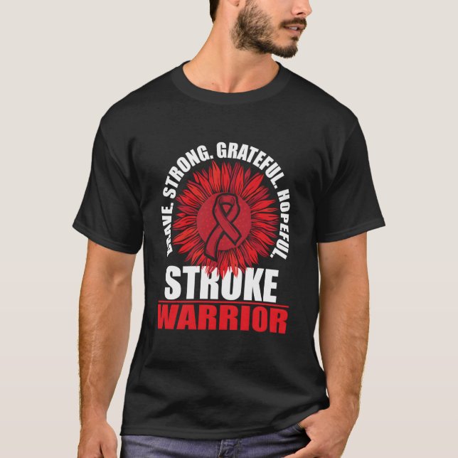 Camiseta Stroke Warrior Stroke Survivor Red Awareness Ribbo (Anverso)
