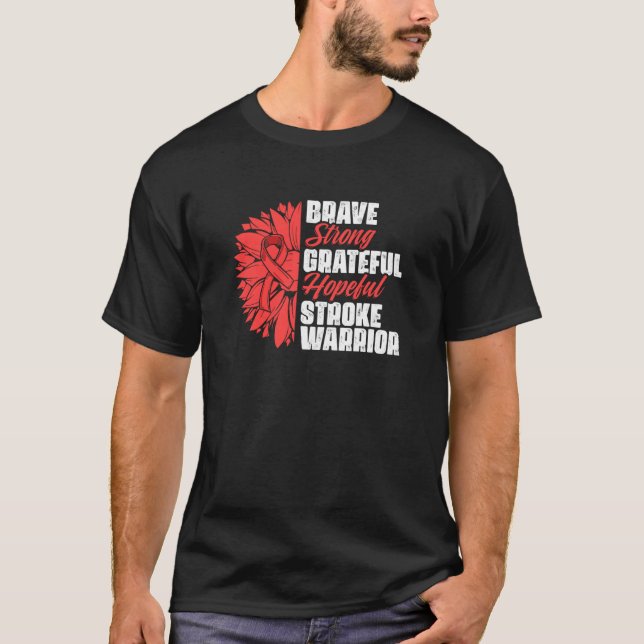 Camiseta Stroke Warrior Stroke Survivor Red Ribbon Stroke A (Anverso)