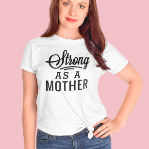 Camiseta Strong as a Mother Black Modern Script