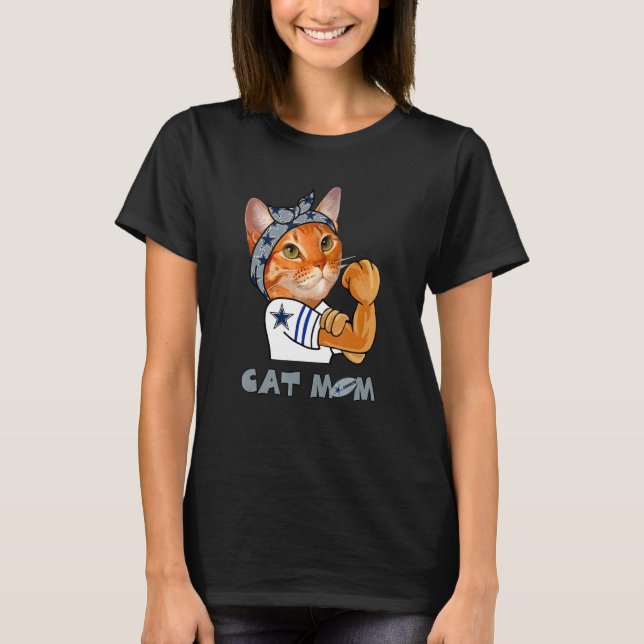 Camiseta Strong Cat Mom For Cat  Mothers Day (Anverso)