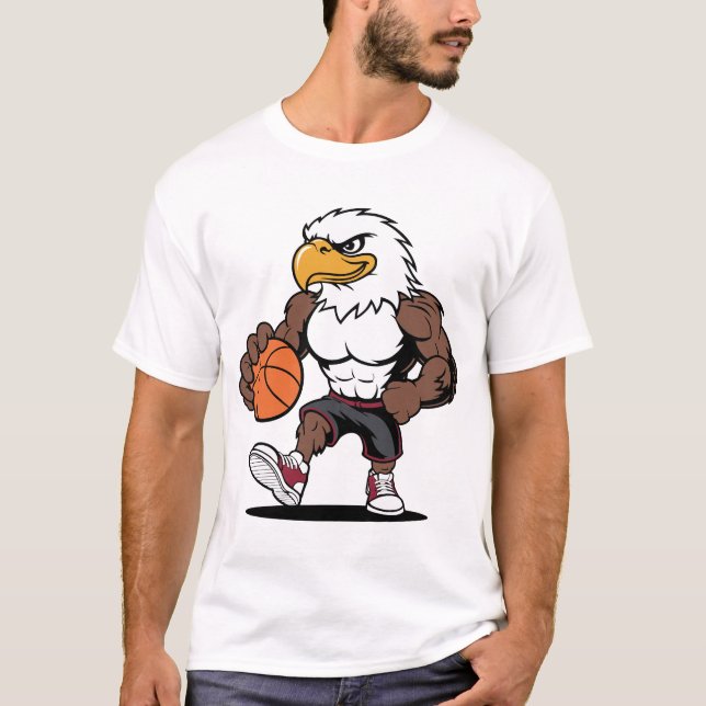Camiseta Strong Eagle Basketball Mascot Logo Design Vector (Anverso)