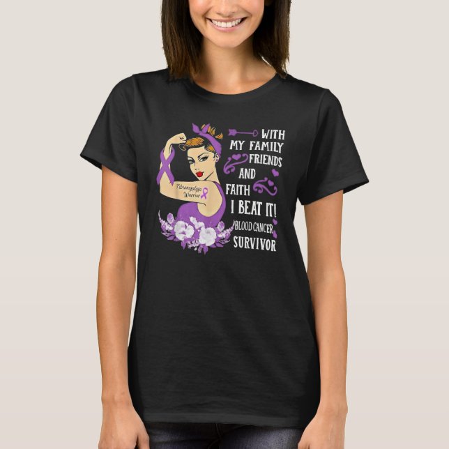 Camiseta Strong Girl With My Family I Beat It Fibromyalgia  (Anverso)