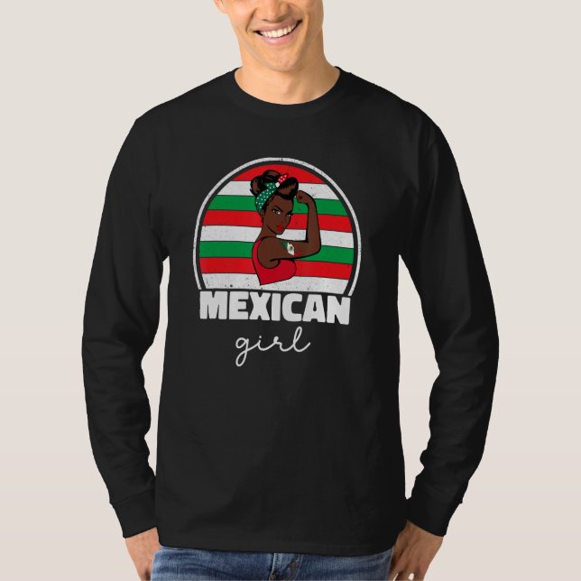 Camiseta Strong Mexican Girl For Women Mexicana Mexico Flag (Anverso)