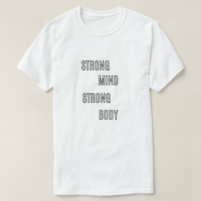 Camiseta Strong Mind Strong Body Typography | Gym Motivatio (Diseño del anverso)
