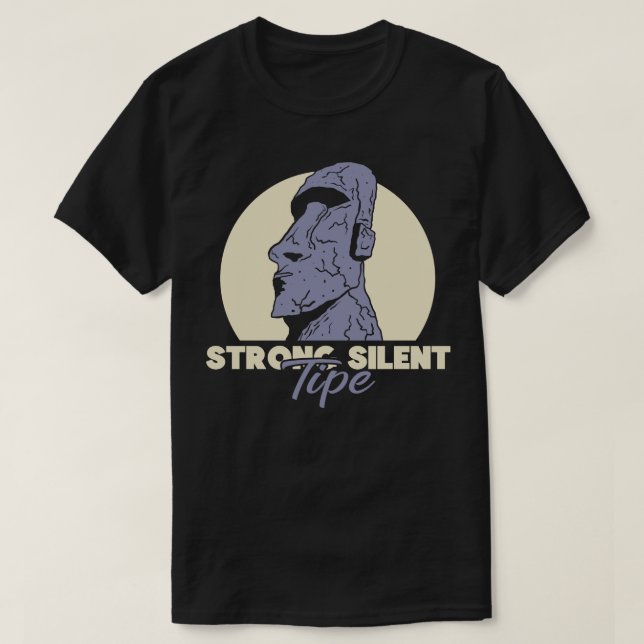 Camiseta Strong Silent Moai (Diseño del anverso)