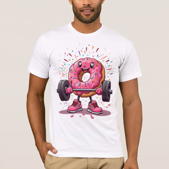 Camiseta Strong, Sweet & Sprinkled – Funny Donut Gym T-Shir (Anverso)