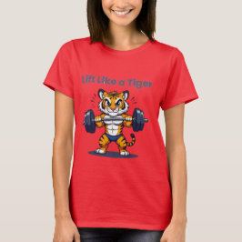 Camiseta **Strong Tiger – Cute Tiger Lifting Weights Illust