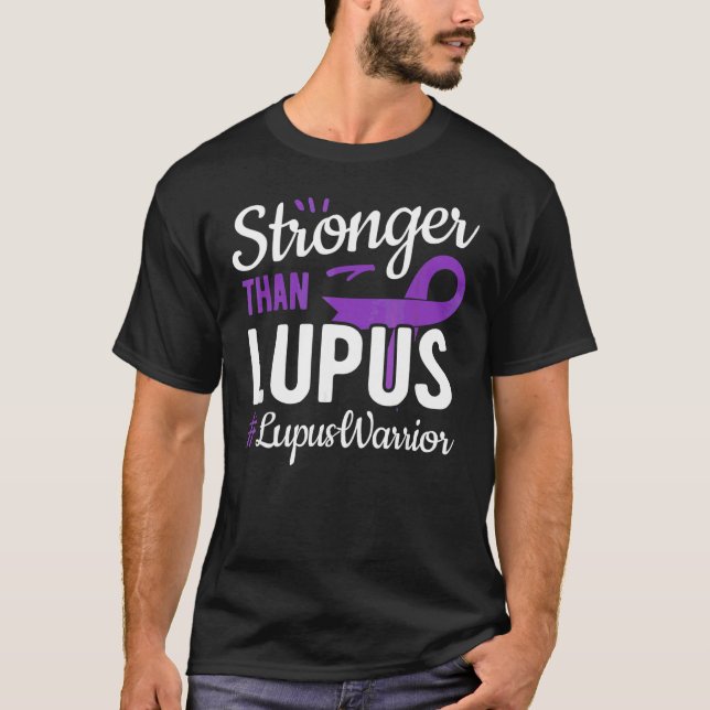 Camiseta Stronger Than Lupus Warrior Lupus Awareness Purple (Anverso)