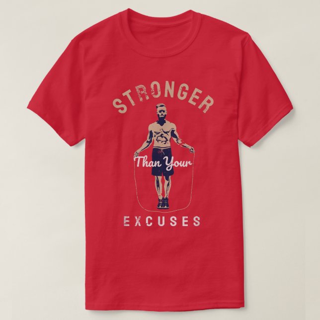 Camiseta Stronger Than Your Ecuses Motivation Retro Gym Str (Diseño del anverso)