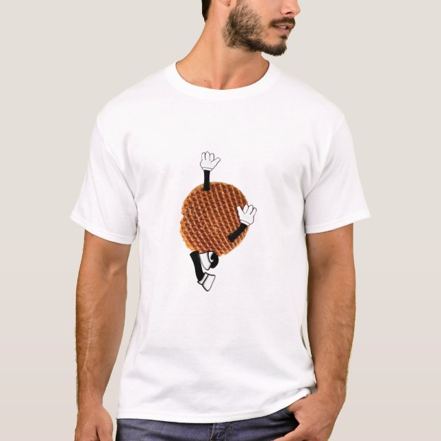Camiseta Stroopwafel saltando de alegría. (Anverso)