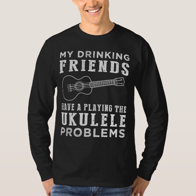 Camiseta Strum & Sips: Mis amigos que beben y su Ukulel (Anverso)