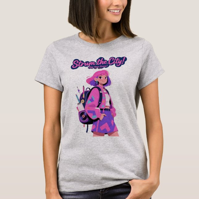 Camiseta Strum the City! Play Your Power! | Trendy Women’s  (Anverso)