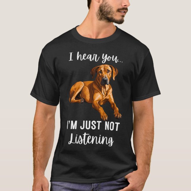 Camiseta Stubborn Rhodesian Ridgeback No Escucha chico ami (Anverso)