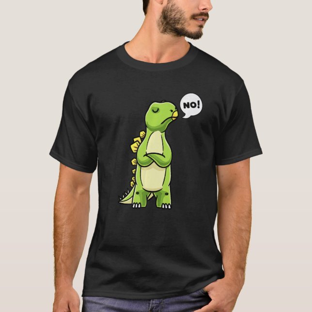 Camiseta Stubborn Stegosaurus Dinosaur Saying No Dino Girls (Anverso)