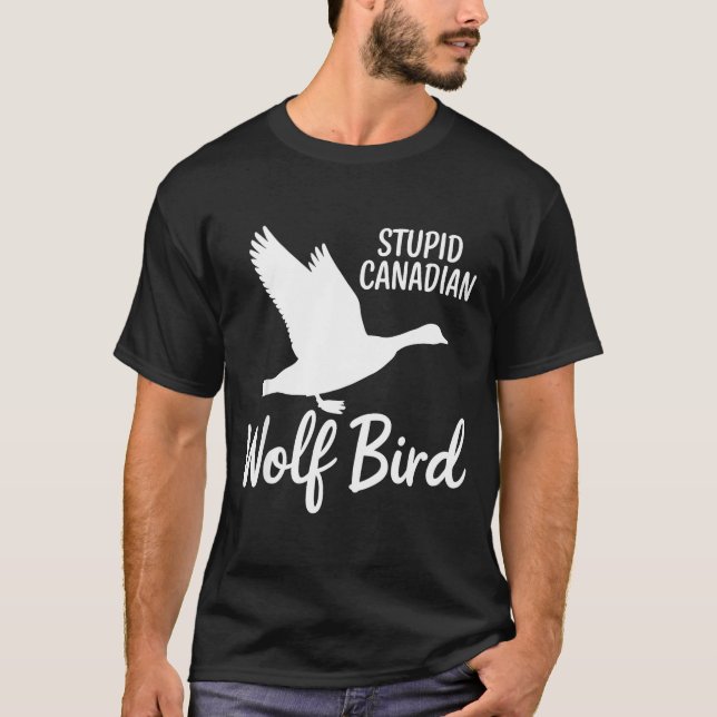 Camiseta Stud Canadian Wolf Bird Funny  (Anverso)