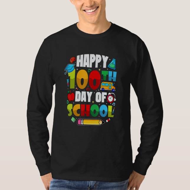 Camiseta Students 100 Days Of School Teachers 2023 Boys And (Anverso)