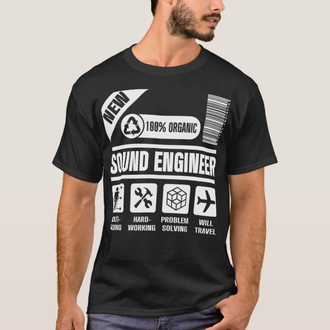 Camiseta Studio Audio Engineer Travel Sound Guy Tech  (Anverso)