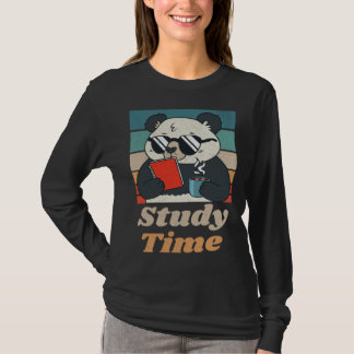 Camiseta Study Time Panda Bear Cute  Retro Animal Student
