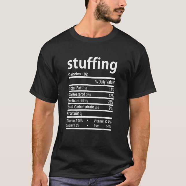 Camiseta Stuffing Nutrition Facts 2022 Acción de Gracias Ch (Anverso)
