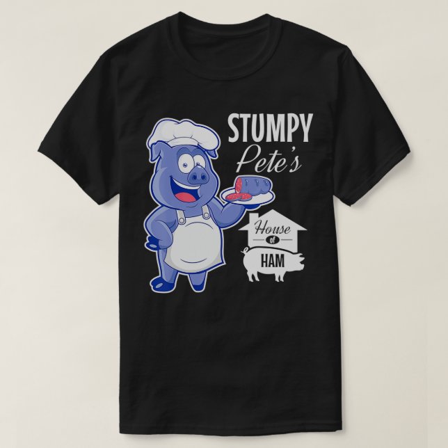 Camiseta Stumpy Peteu2019's House of Ham Restaurant Rótulo (Diseño del anverso)