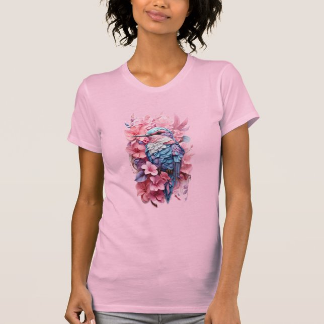 Camiseta Stunning Pastel Hummingbird Floral (Anverso)