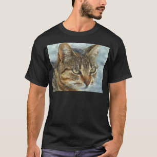 Camiseta Stunning Tabby Cat Close Up Graphite Pencil Portra