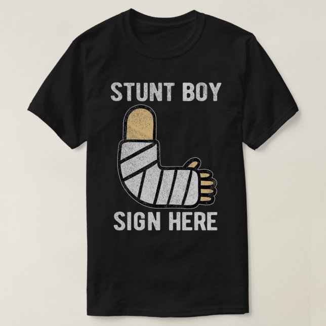 Camiseta Stunt Boy Sign Here Get Well Soon Broken Arm Surge (Diseño del anverso)