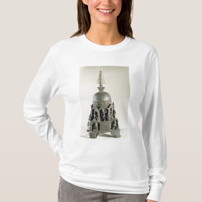 Camiseta Stupa, Pala, Nalanda, Bihar (bronce) (Anverso)