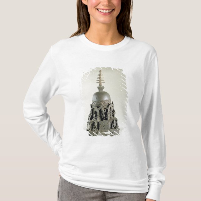 Camiseta Stupa, Pala, Nalanda, Bihar (bronce) (Anverso)