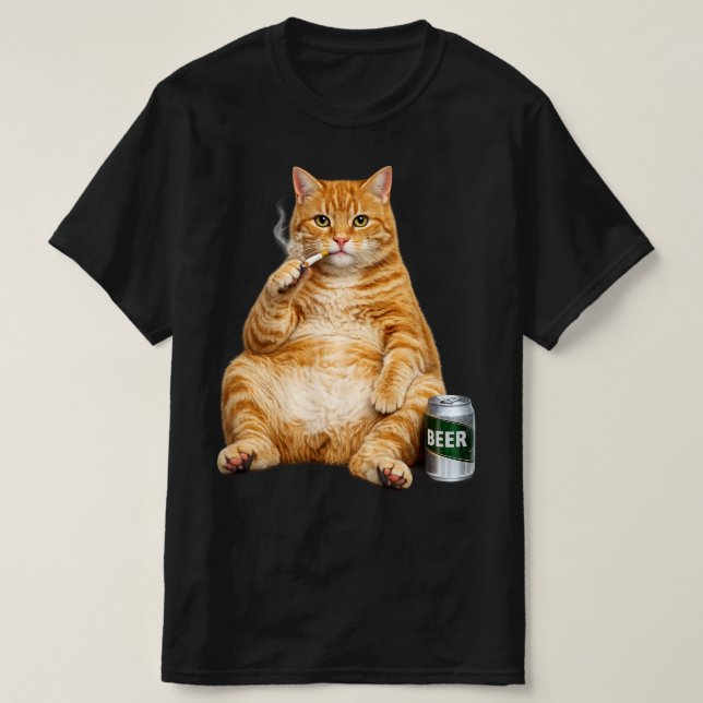 Camiseta Stupid Cool Funny Cat Meme Smoking Cat cigarette  (Diseño del anverso)