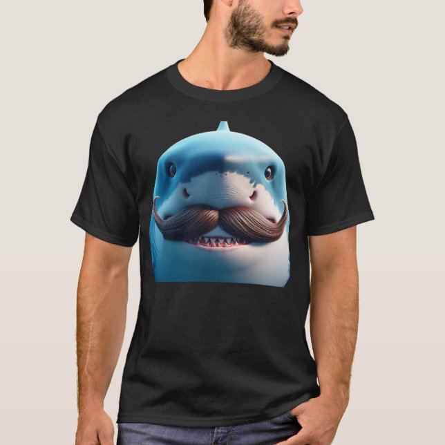 Camiseta Stupid Mustache Shark for Animals and Marine Fish  (Anverso)
