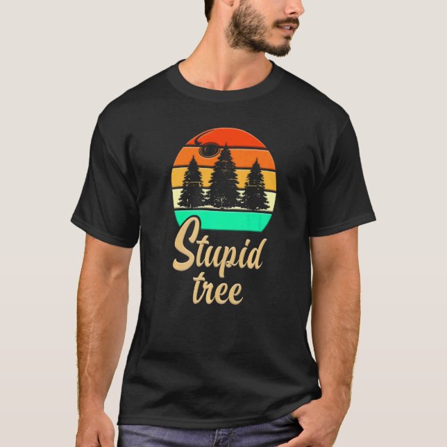 Camiseta Stupid Tree Frisbee Disk Retro (Anverso)