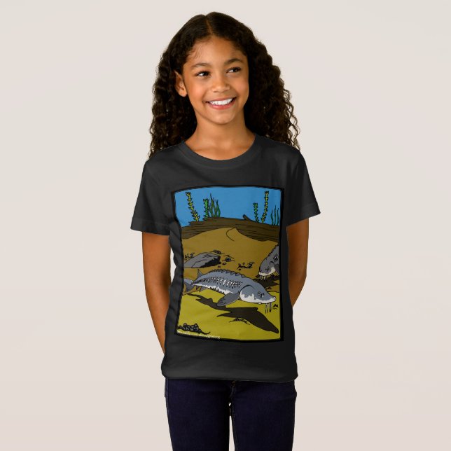 Camiseta STURGEON COLORING PAGE & SCUTES - girls t-shirt (Anverso completo)