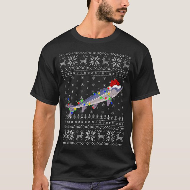 Camiseta Sturgeons Fish Xmas Style Feo Sturgeons Christom (Anverso)