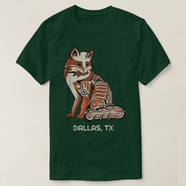 Camiseta Styl de arte nativo americano de Red Tribal Fox Da (Diseño del anverso)