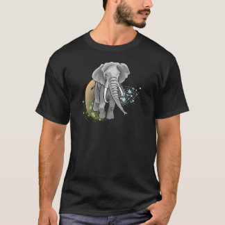 Camiseta Stylisé de Éléphant sur coucher de soleil
