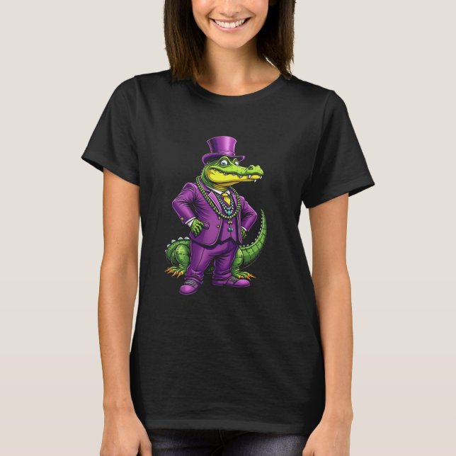 Camiseta Stylish Alligator Cartoon (Anverso)