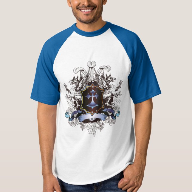 Camiseta Stylish blue Cross Design (Anverso)