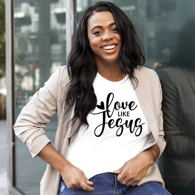 Camiseta Stylish Modern Typography Love Like Jesus (Subido por el creador)